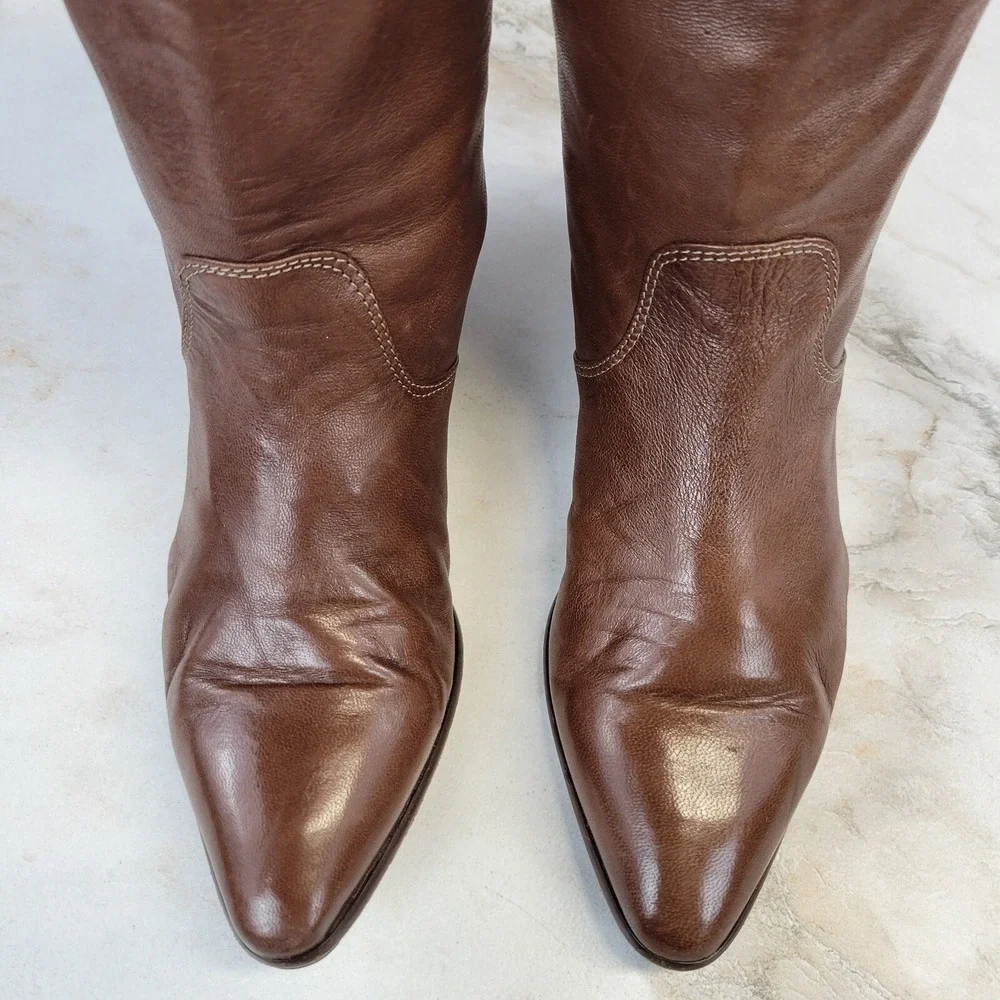 Mario Bruni Knee High Western Cowgirl Low Heel Boots Women's 7 B